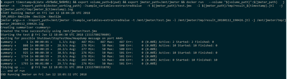 uding jmeter scripts with docker