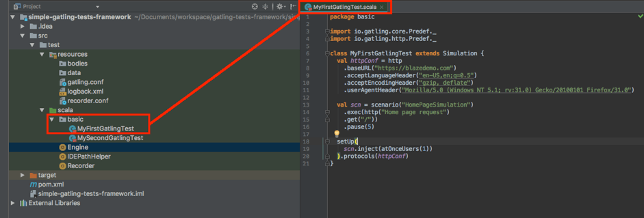 gatling tests environment implementation