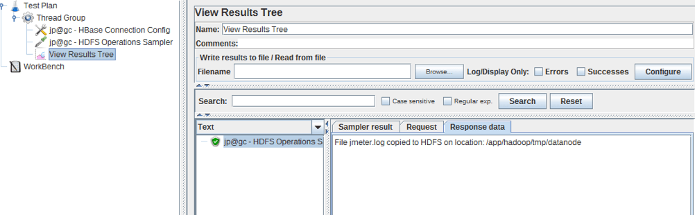 Example of copying files to HDFS storage.