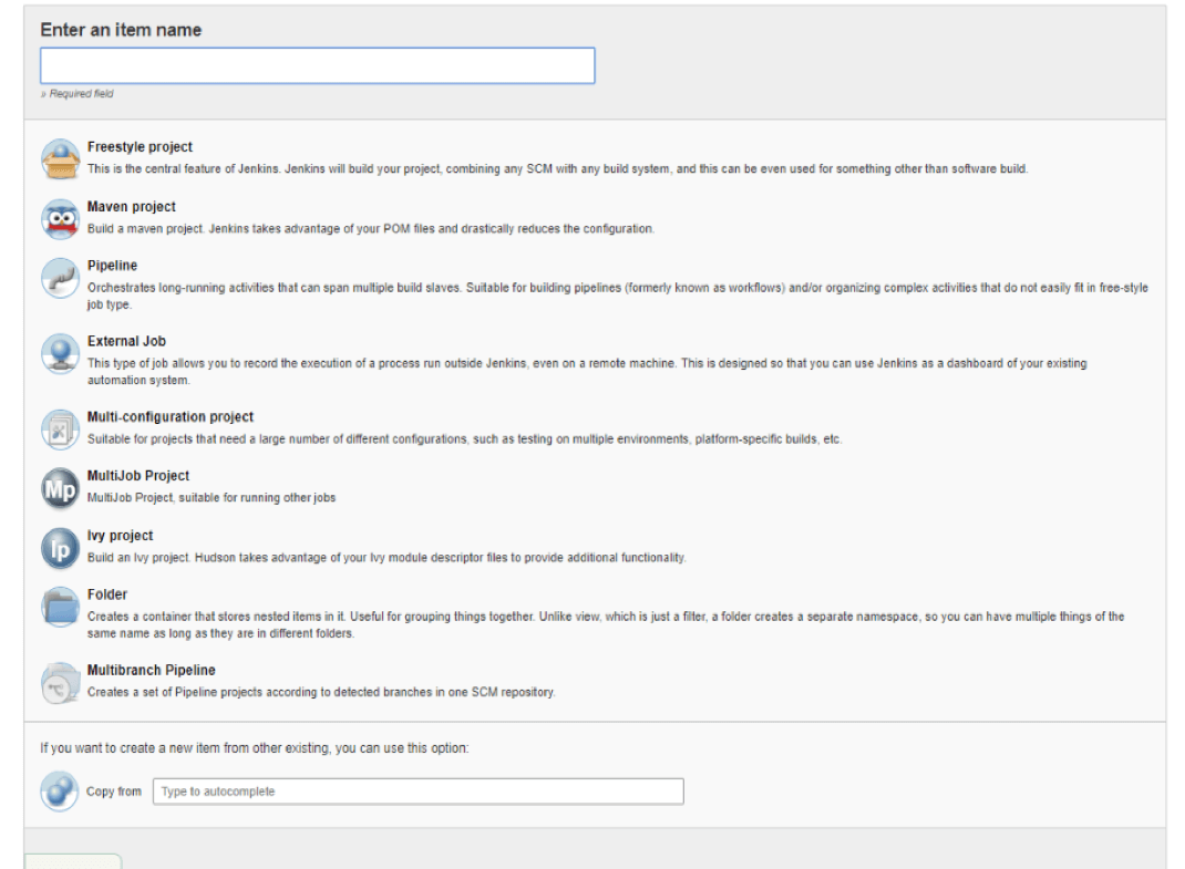 new jenkins job for selenium with maven