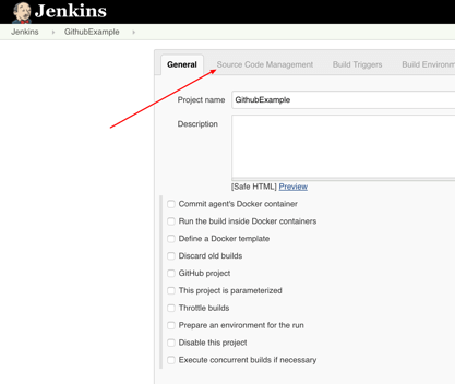 jenkins ‘Source Code Management’ tab
