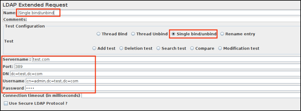 ldap sampler jmeter single bind/unbind