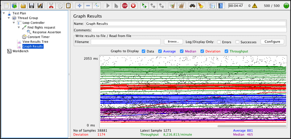 running jmeter for 500 users