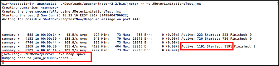 running jmeter for 2000 users