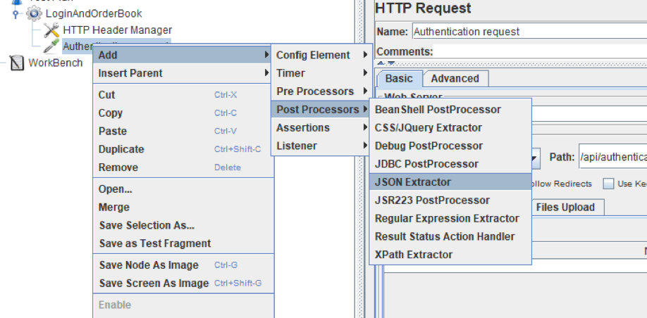 creating a jmeter test for microservices