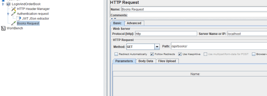 adding elements to jmeter microservices script