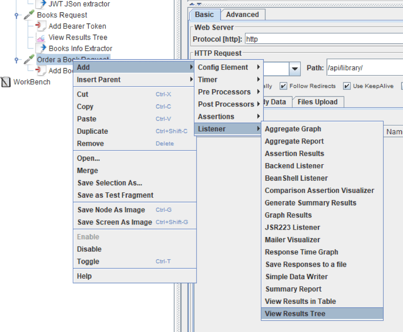 jmeter load testing of microservices