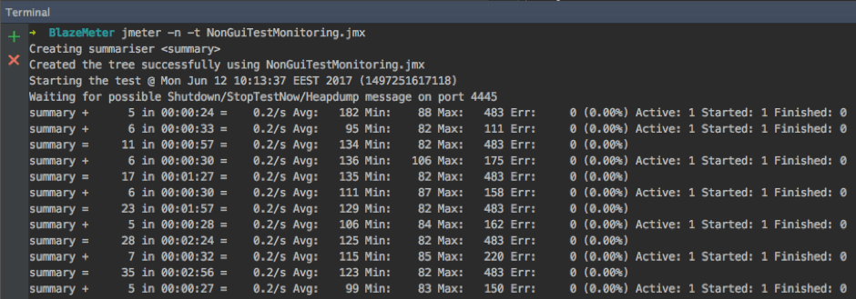jmeter results kpis in non gui mode