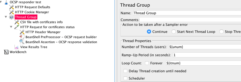 jmeter, add a thread group, ocsp checking