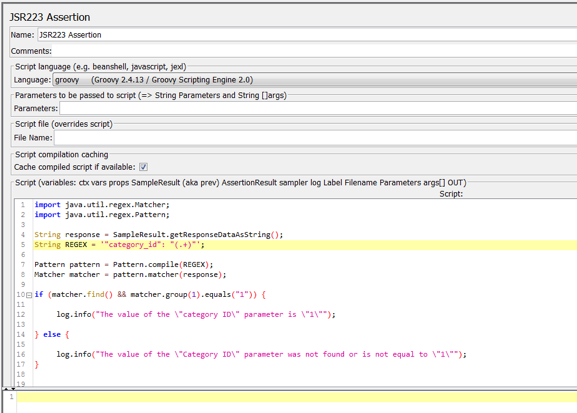 Adding code to JSR223 assertion