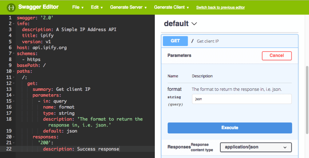 Editable parameters within Swagger Editor 