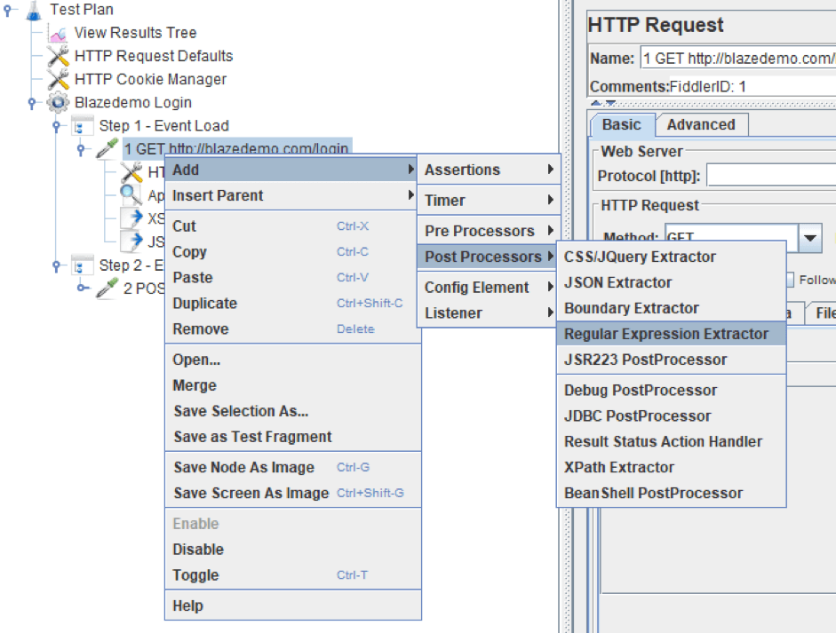 extracting session ids in jmeter