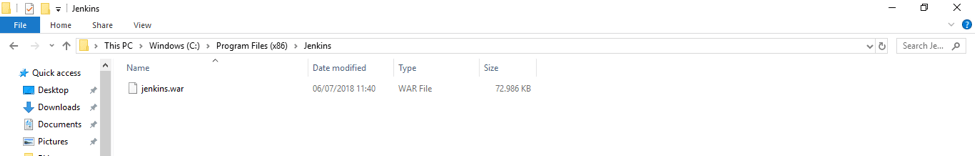 installing jenkins with war