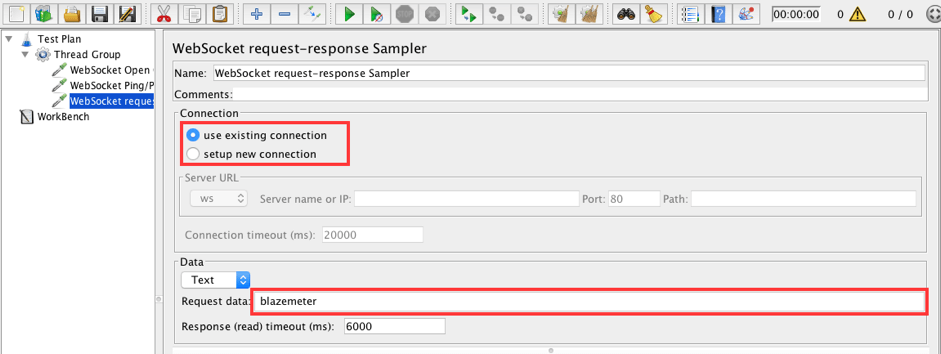 WebSocket request-response Sampler