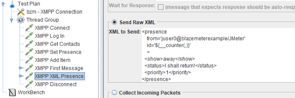 jmeter xmpp load testing