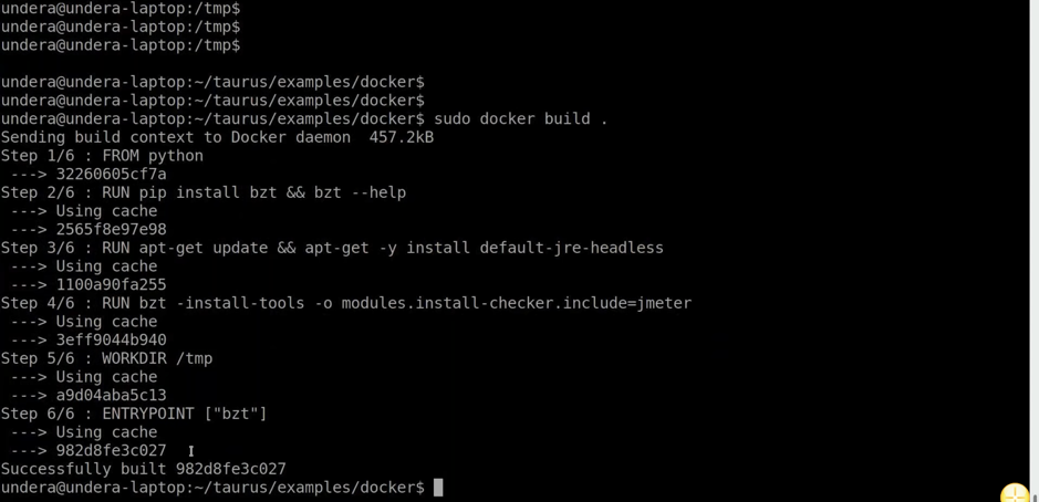 perf testing with docker and taurus