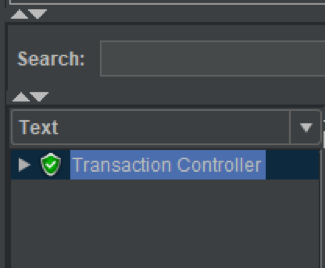 A screenshot of the JMeter transaction controller.