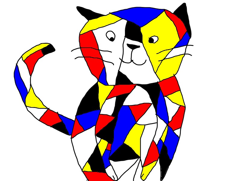image of student-created Mondrian cat