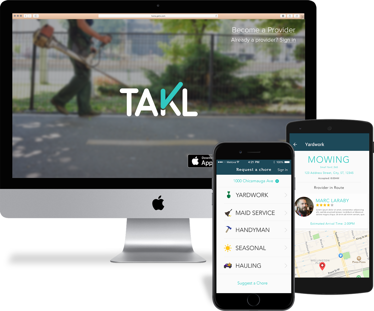 Takl website, ios app, and android app