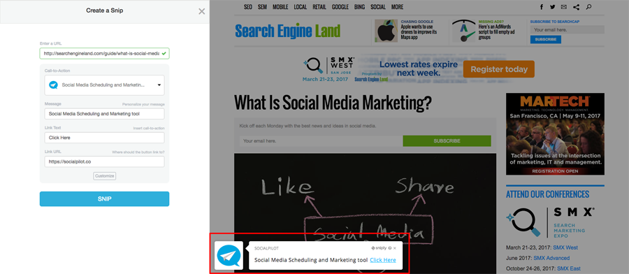 Shorten the URL and add call to Action Shorten the URL and add call to Action