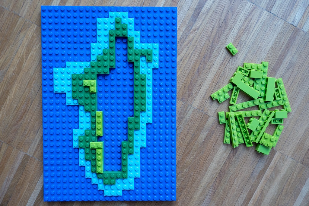25x16 US Topographic Map made with LEGO® bricks