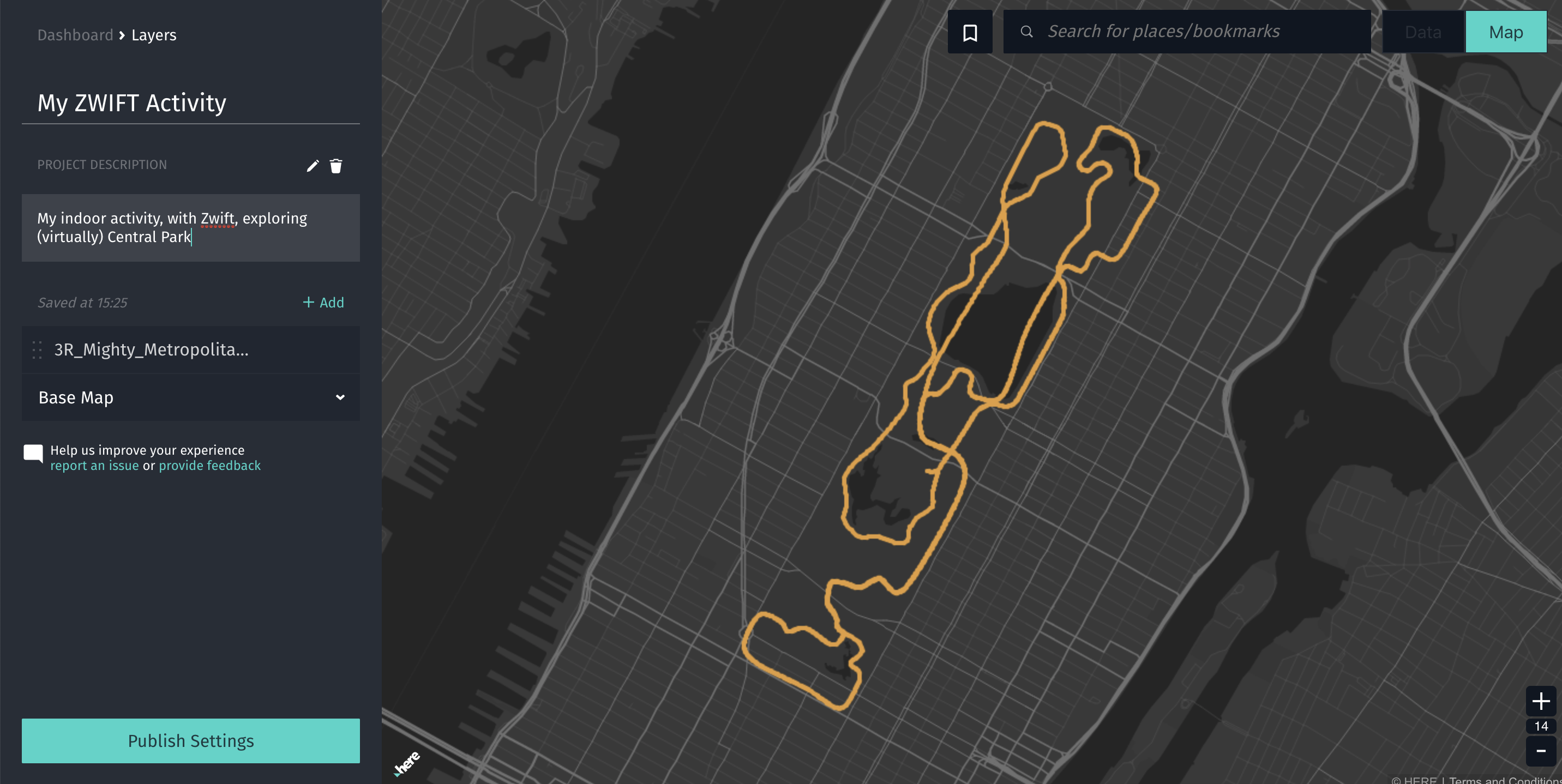 Mapping Your Sport Activity With Here Xyz Studio Here Developer