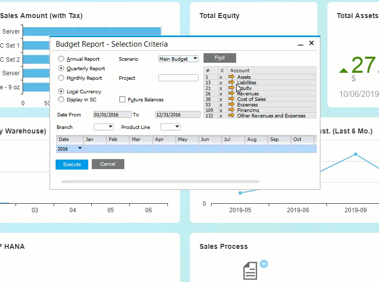 Analyze and manage multiple budget scenarios in SAP Business One Cloud ERP Software on the Stellar One Cloud Platform