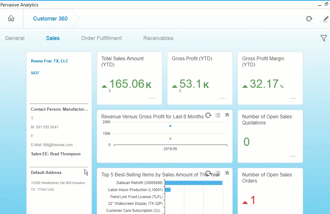 Analyze every data point with Customer 360 in SAP Business One Cloud ERP Software on the Stellar One Cloud Platform