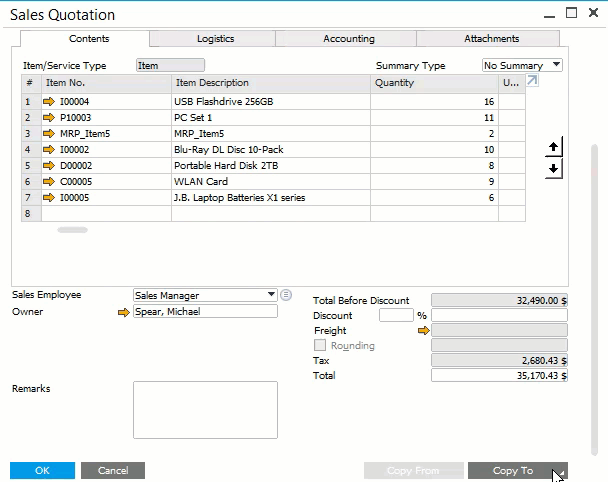 Easily convert sales documents with a few clicks in SAP Business One Cloud ERP Software on the Stellar One Cloud Platform
