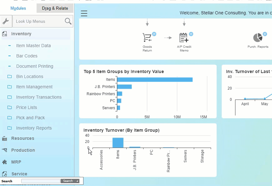 Optimize your company’s inventory management processes with SAP Business One Cloud ERP Software on the Stellar One Cloud Platform