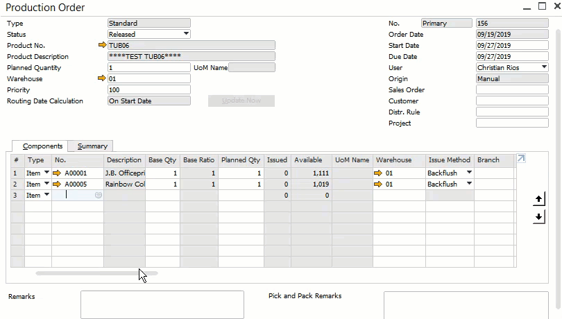 Optimize your production process using back-flushing in SAP Business One Cloud ERP Software on the Stellar One Cloud Platform