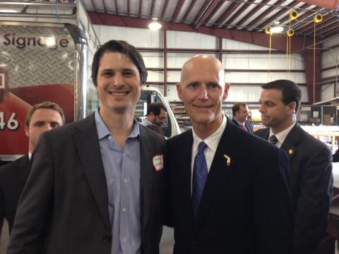 Meeting Governor Scott at Baron Sign