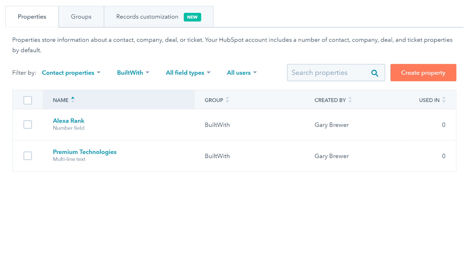 Daily sync properties between HubSpot and BuiltWith