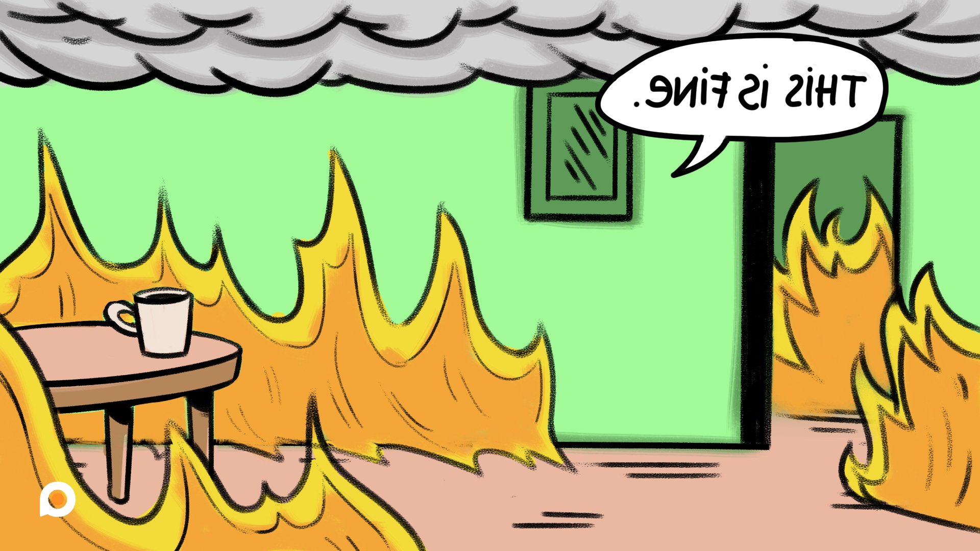 Картина по номерам this is fine