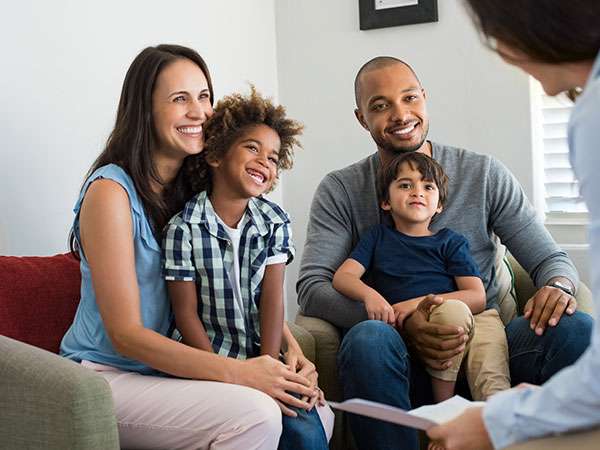 family meeting with real estate agent
