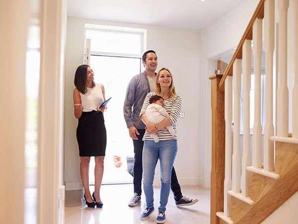 family on house tour