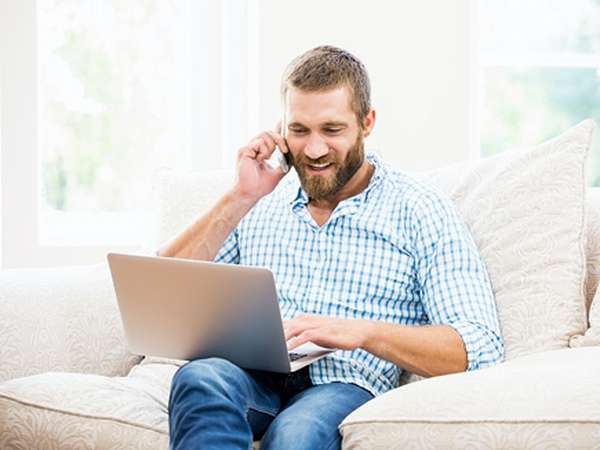 man on phone