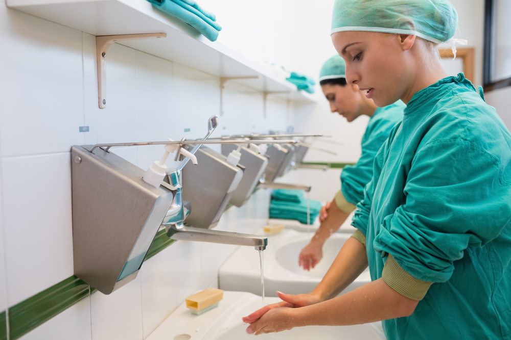 new nurses disinfecting