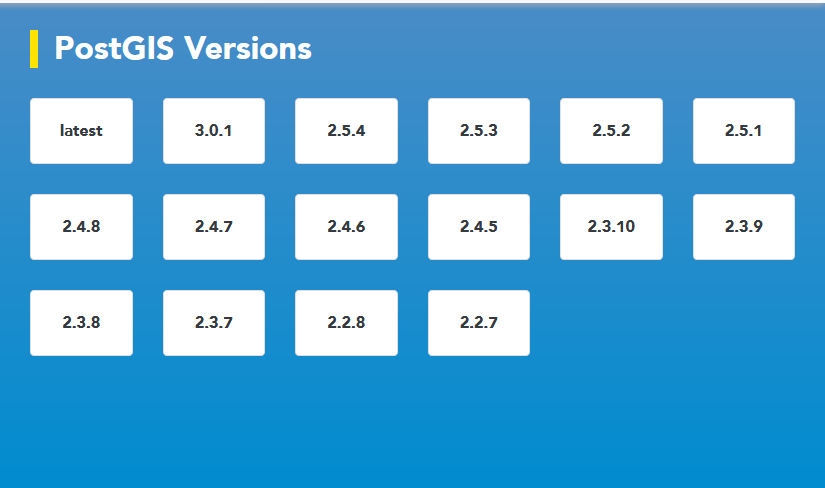 postgis versions