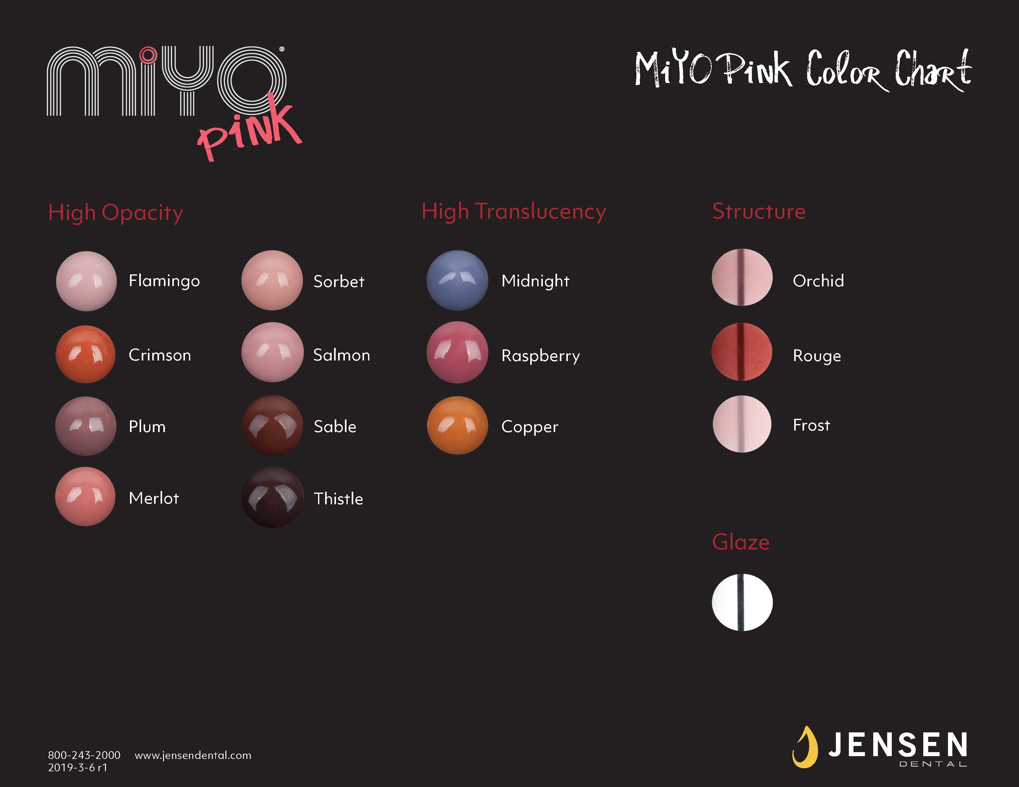 MiYO Color Chart