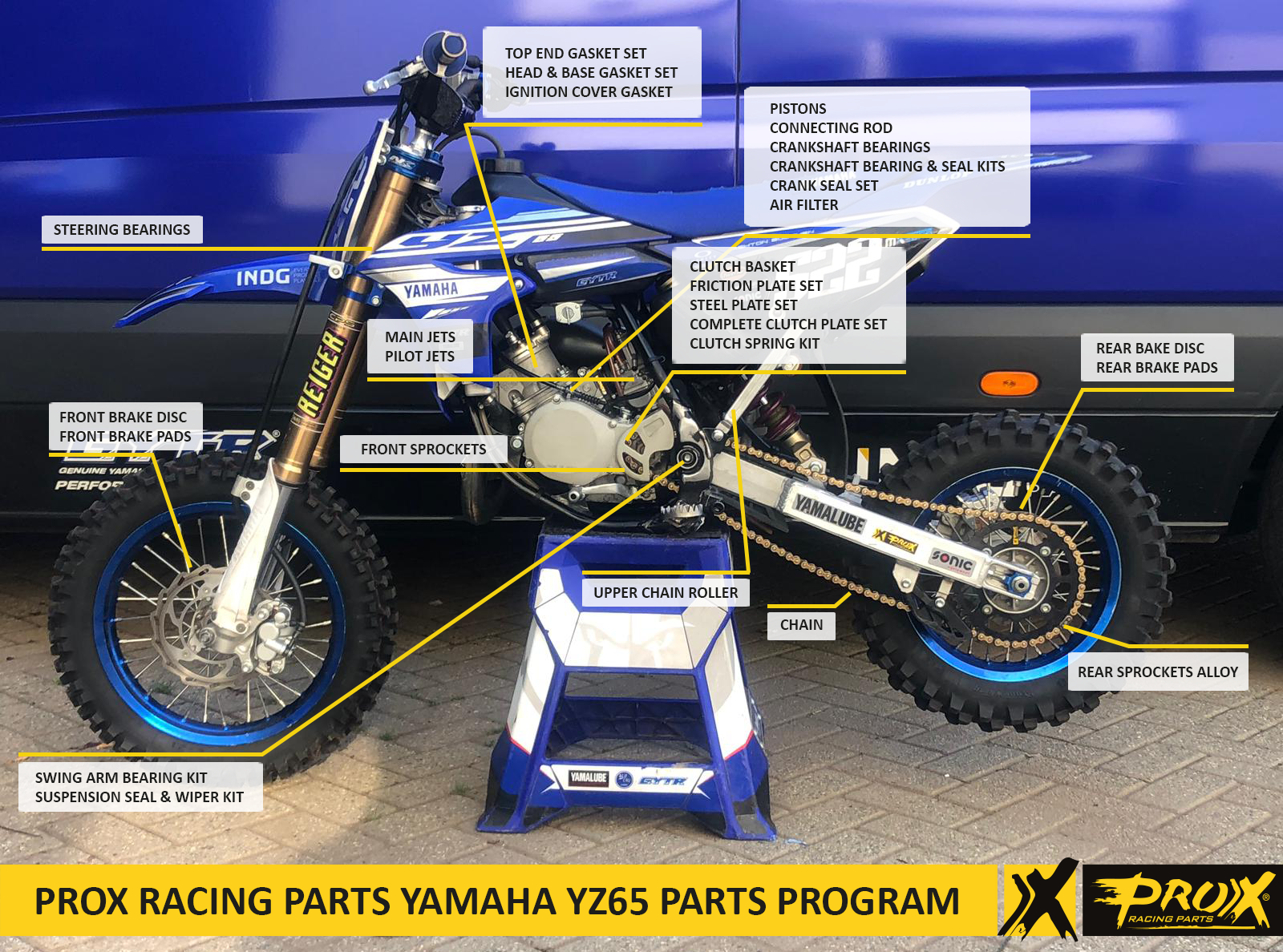ProX Racing Parts' Complete Yamaha YZ65 Parts Lineup