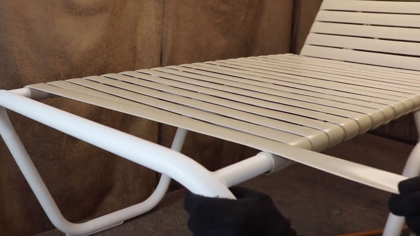 Outdoor Furniture Repair How to Fix a Vinyl Strap on a Lounge Chair