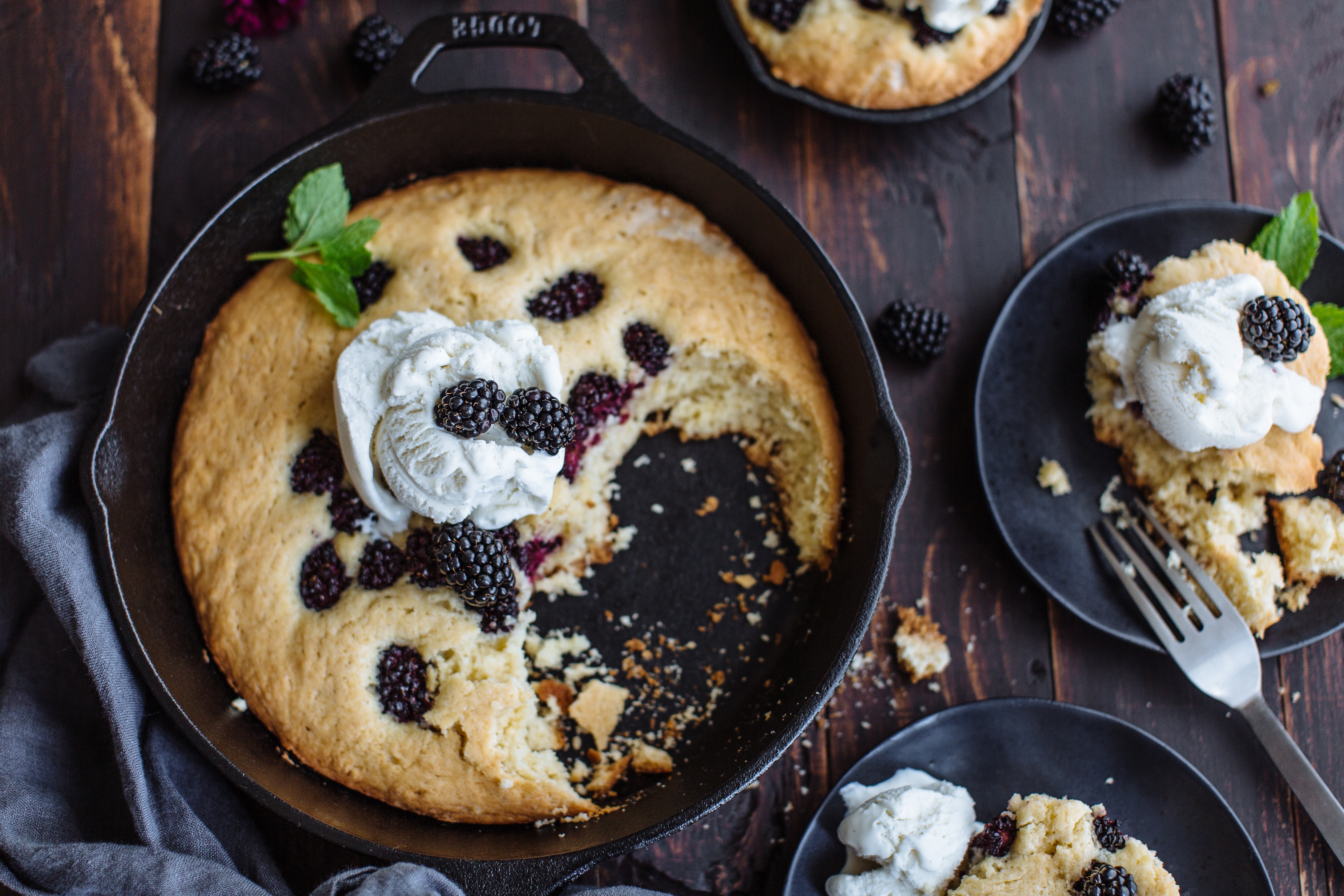 Cast Iron Skillet Blackberry Pound Cake