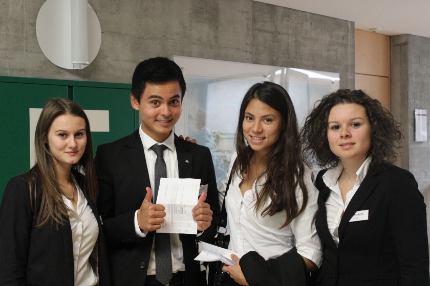 International students from different countries study together at EHL Campus Passugg
