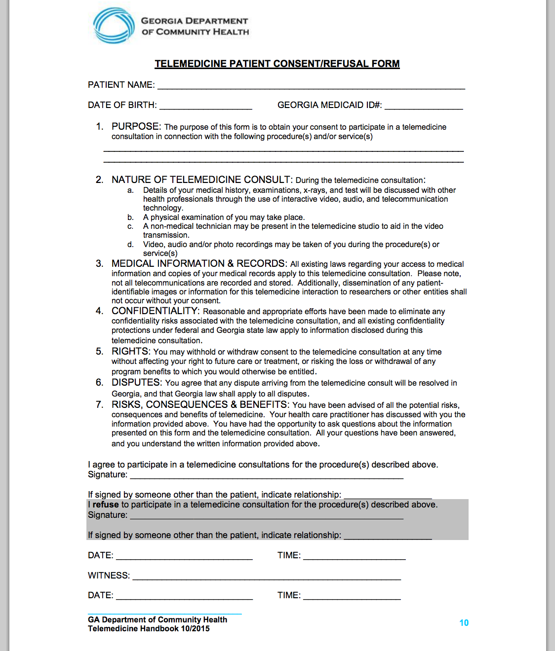 informed consent form