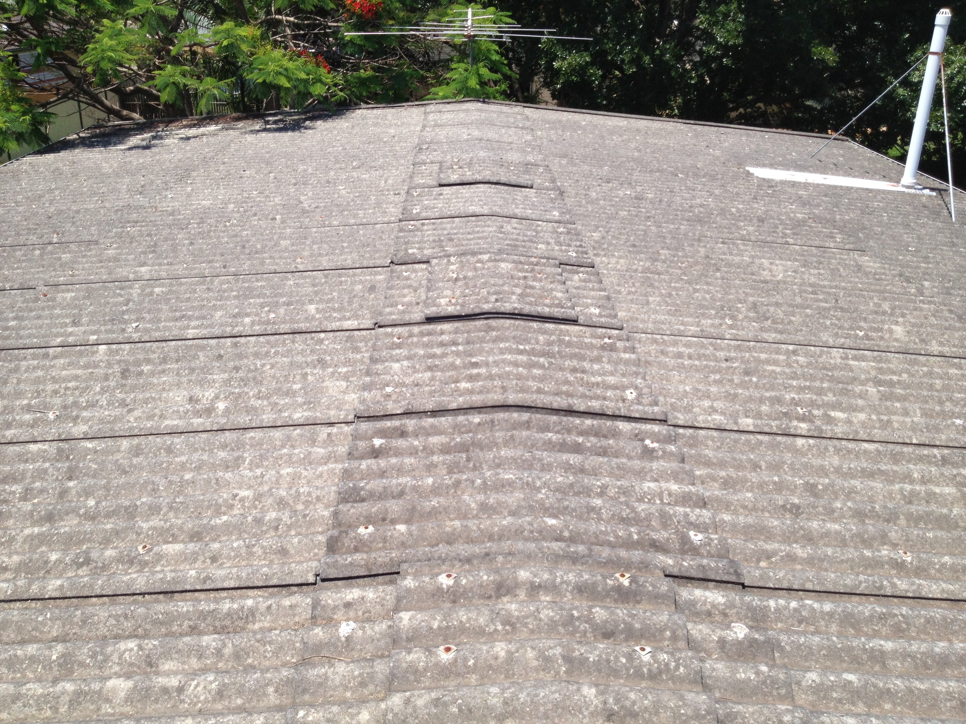 View on top of asbestos roof