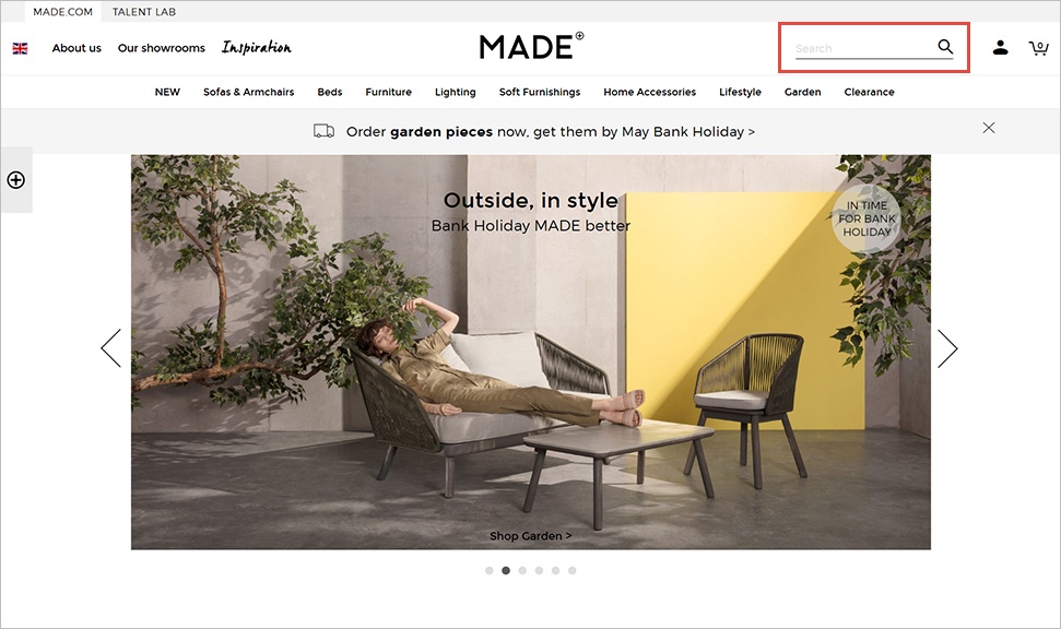 full search bar in made.com