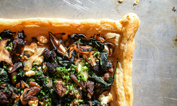 Mushroom, Goat Cheese & Greens Tart2