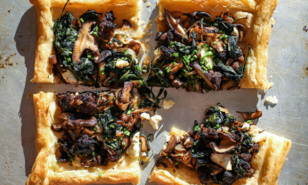 Mushroom, Goat Cheese & Greens Tart1