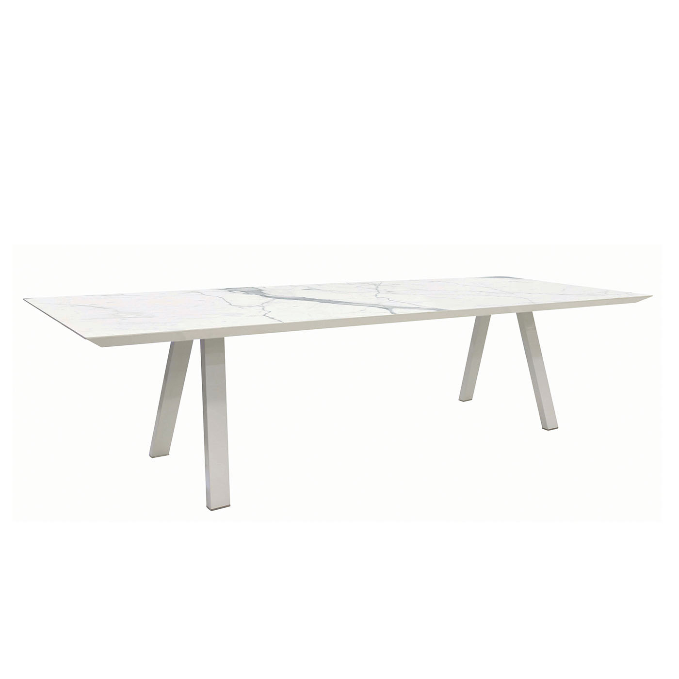 Luxor-3m-Outdoor-Dining-Table-In-White-Side-View